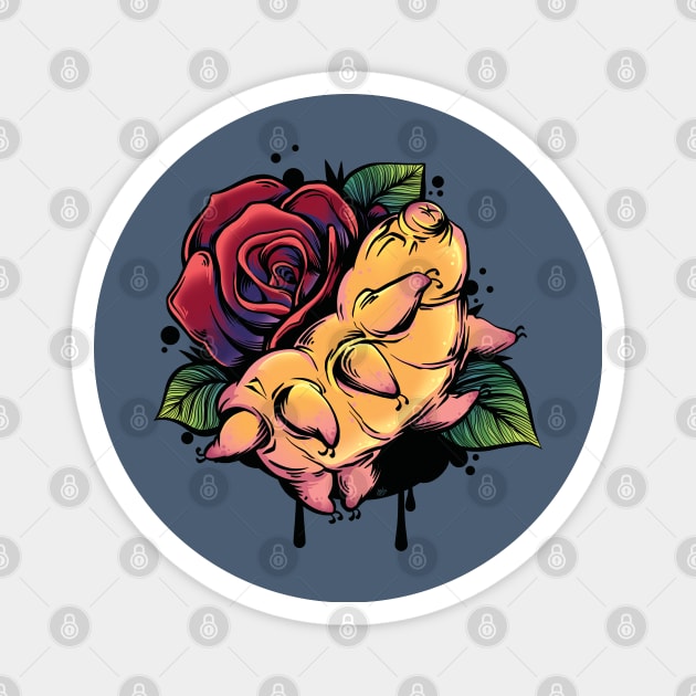 Tardigrade Rose Tattoo Magnet by supermara